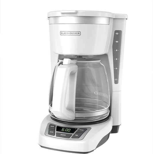 BLACK+DECKER 12-Cup Programmable Coffee Maker with Auto Brew & Keep Hot Plate (CM1160W)