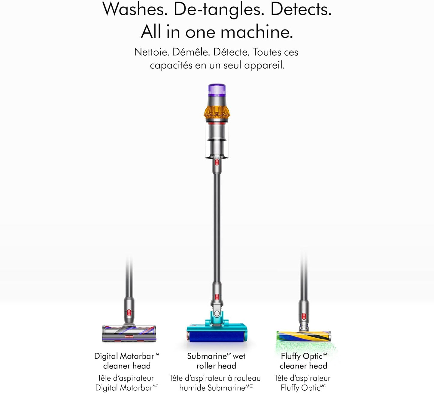 Dyson V15s Detect Submarine Wet Dry Vacuum, Yellow/Nickel