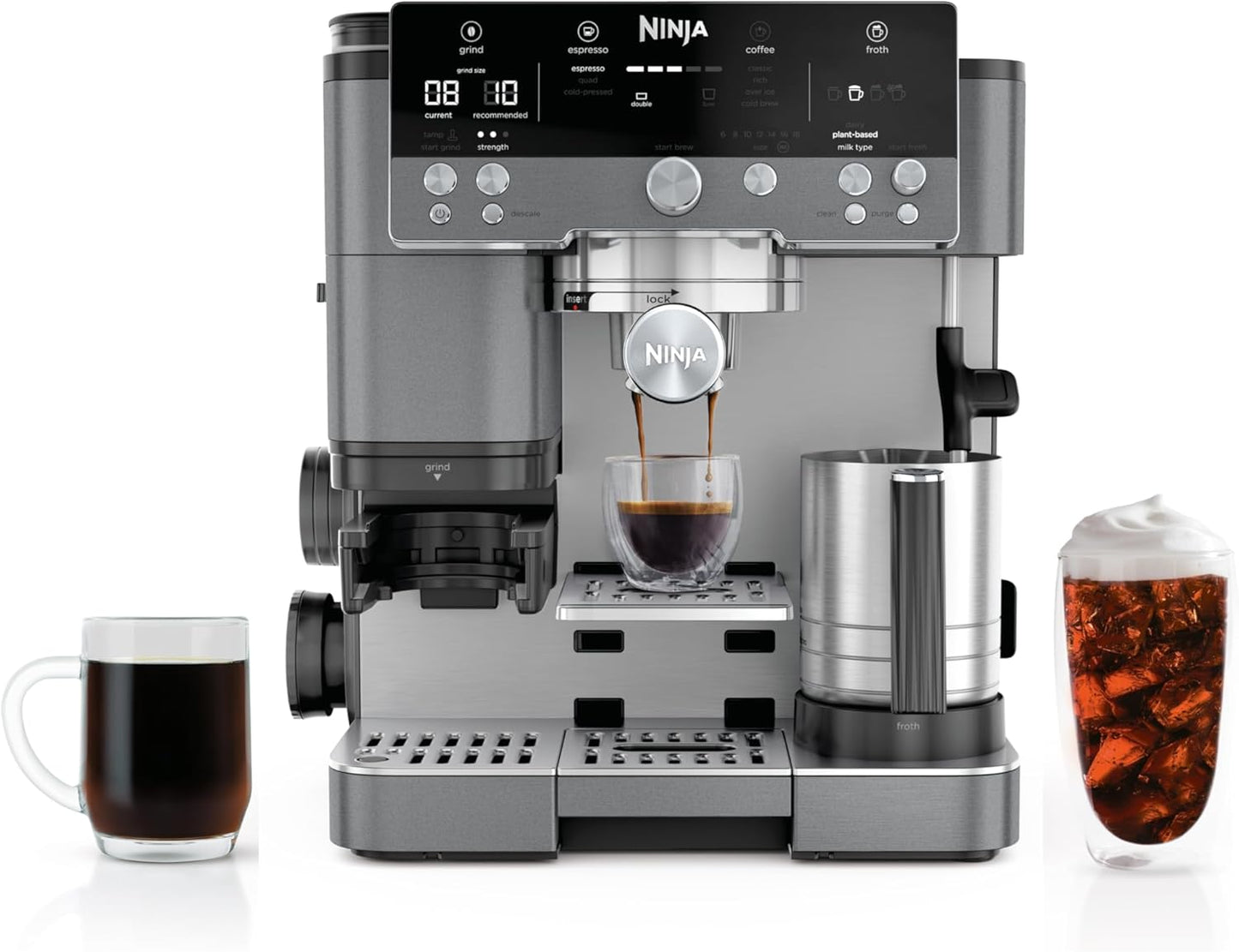 Ninja Luxe Café Premier 3-in-1 Espresso & Coffee Machine with Grinder & Frother (ES601GM)
