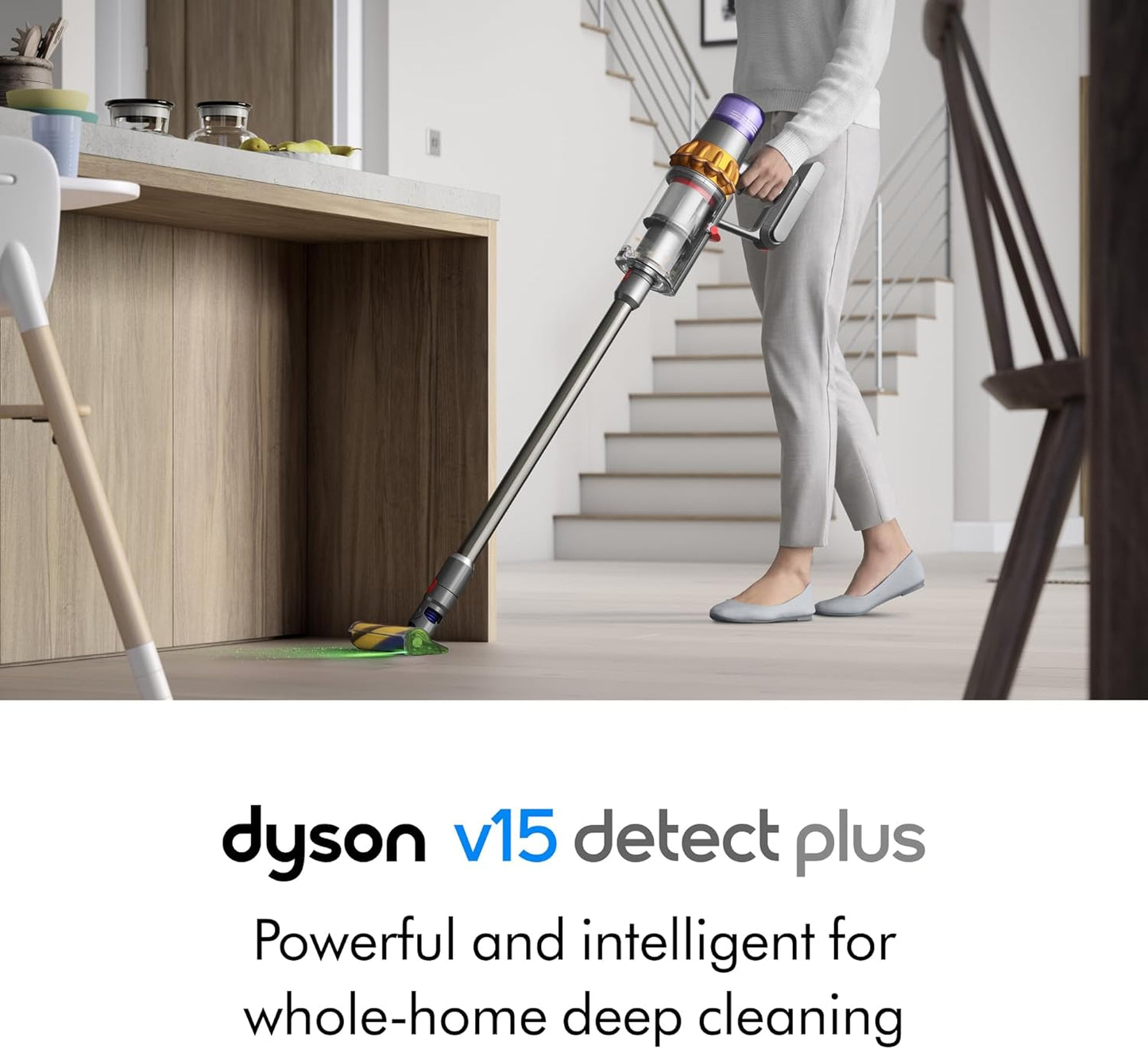 Dyson V15 Detect Cordless Vacuum Cleaner, Yellow/Nickel