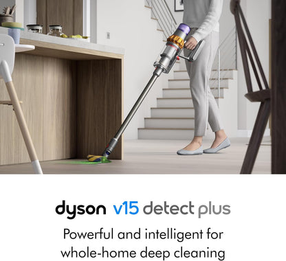 Dyson V15 Detect Cordless Vacuum Cleaner, Yellow/Nickel