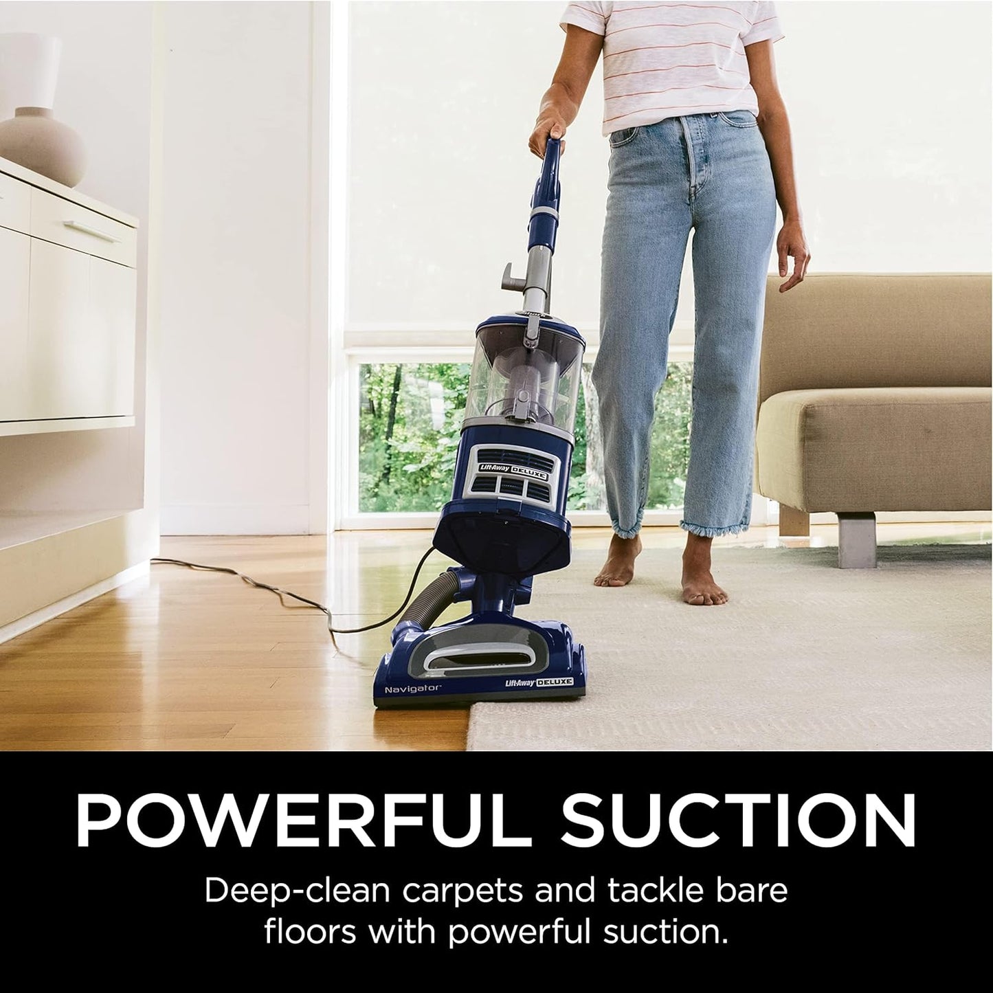Shark Navigator Lift-Away Deluxe Upright Vacuum – HEPA Filter & Large Dust Cup (NV360)