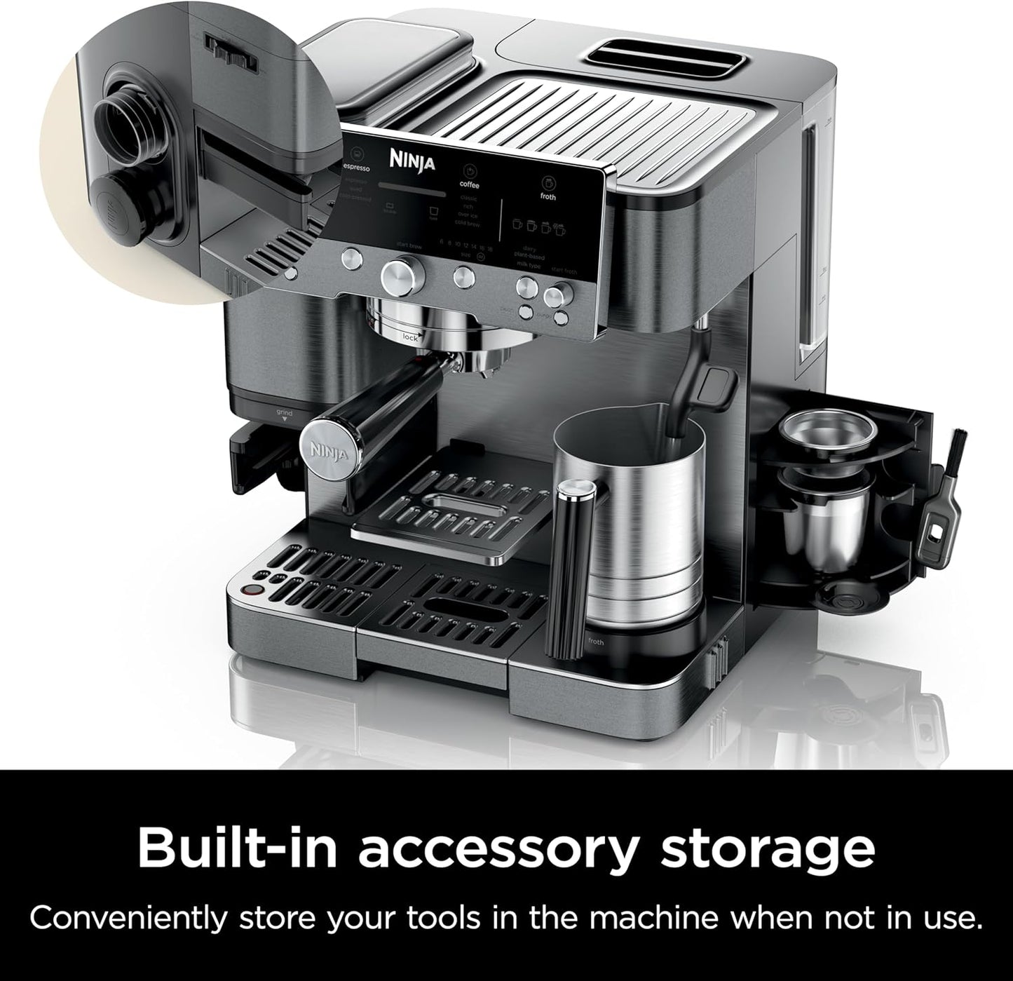 Ninja Luxe Café Premier 3-in-1 Espresso & Coffee Machine with Grinder & Frother (ES601GM)