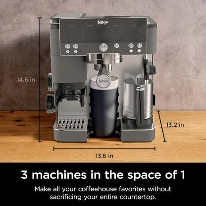 Ninja Luxe Café Premier 3-in-1 Espresso & Coffee Machine with Grinder & Frother (ES601GM)