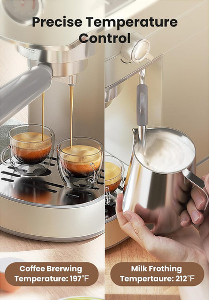 Gevi Professional Espresso & Coffee Maker with Milk Frother – Stainless Steel