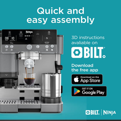 Ninja Luxe Café Premier 3-in-1 Espresso & Coffee Machine with Grinder & Frother (ES601GM)