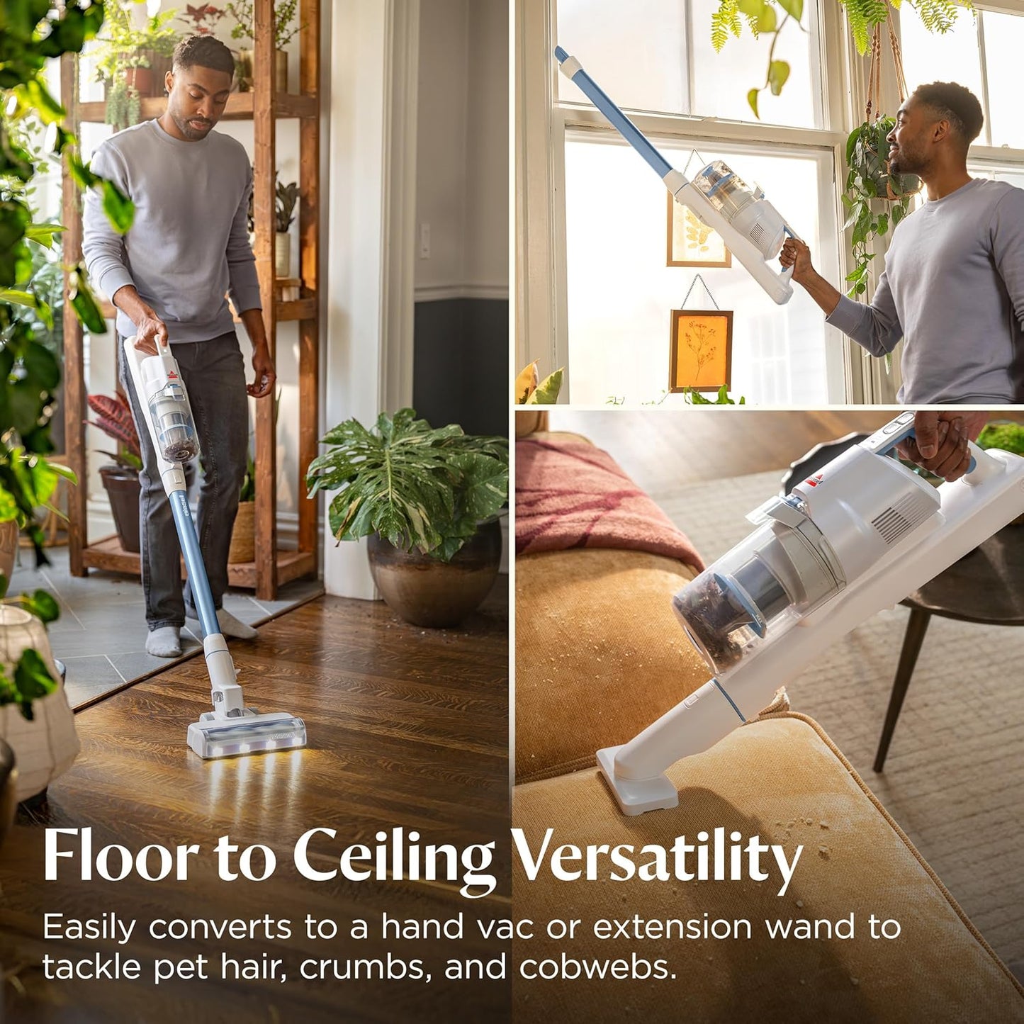 BISSELL PowerClean 200W Cordless Vacuum – Tangle-Free Brush & Removable Battery (4173)